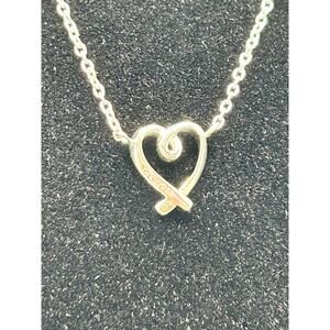 925 Sterling Silver Interlocking Ribbon Pendant Necklace 18-Inch